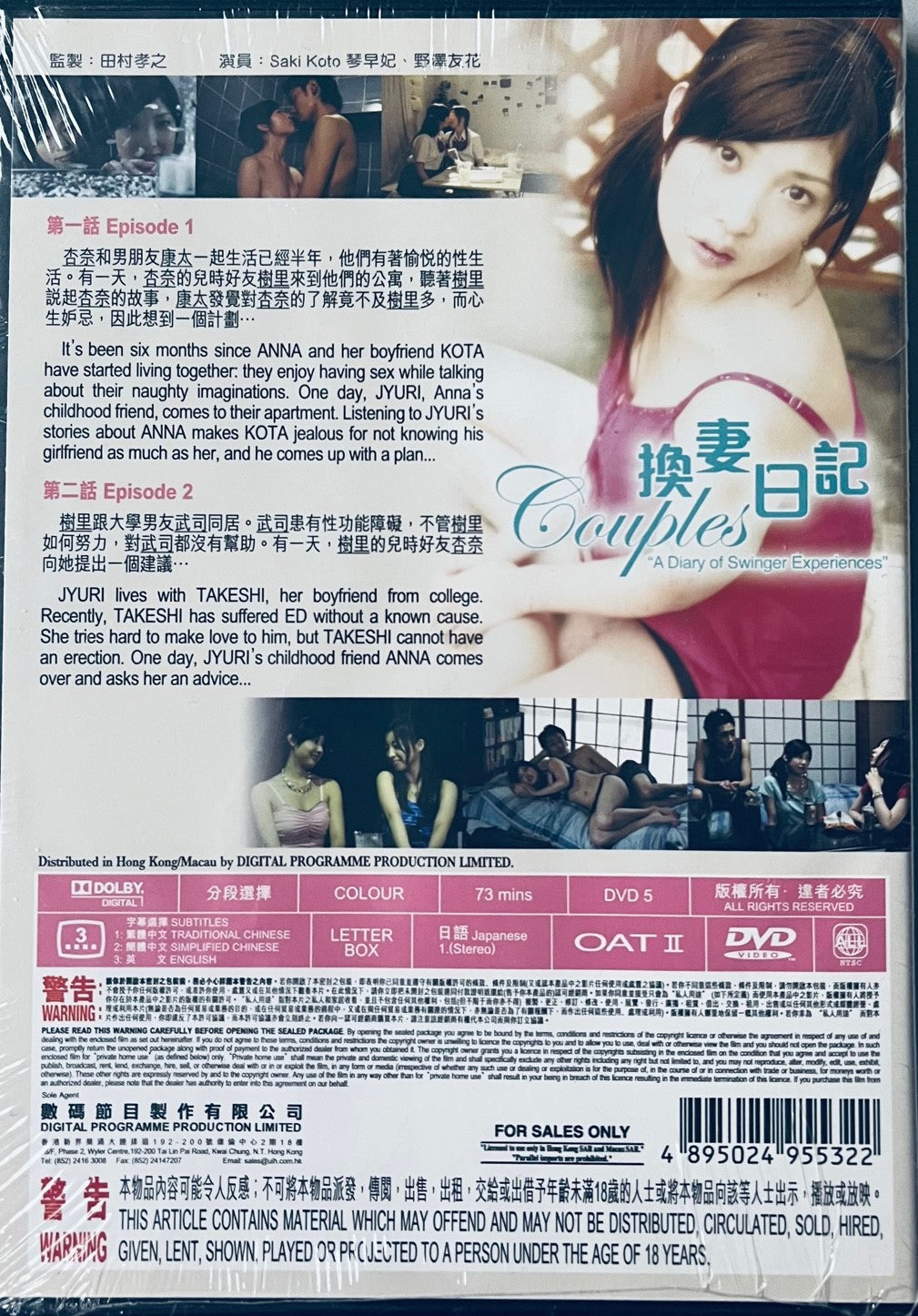 COUPLES A DIARY OF SWINGER EXPERIENCES DVD ENGLISH SUBTITLES (REGION F MoviemusicHK